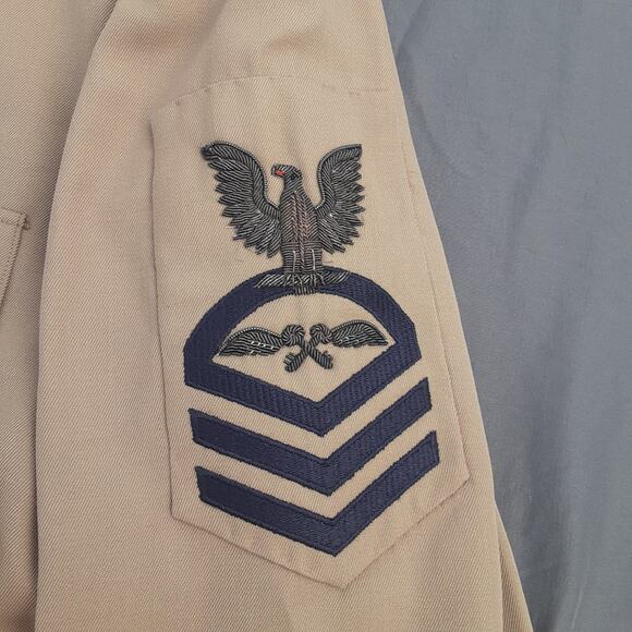 WWII Navy Beige Bullion Rate Aviation Storekeeper CPO Uniform Jacket 42 Reg - Picture 2 of 10